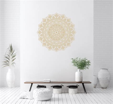 Mandala Wall Decal Yoga Studio Vinyl Sticker Decals Ornament Etsy