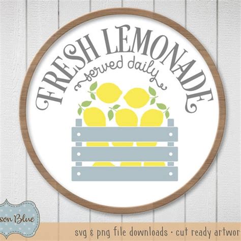 Fresh Lemonade Sign Svg Rustic Lemonade Design Svg Farmhouse Etsy