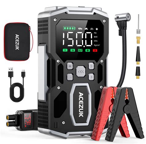 Acezuk Portable Car Jump Starter With Air Compressor A Peak V