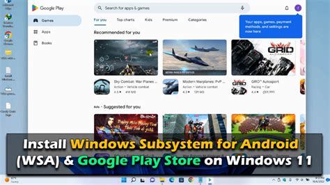 Install Windows Subsystem For Android WSA Google Play Store On