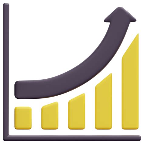 Growth Chart D Render Icon Illustration Png