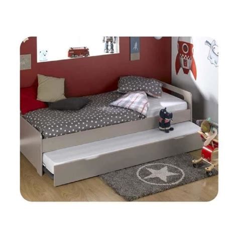 Pack Lit Enfant Empilable X Cm Avec Sommier Et Matelas Beige