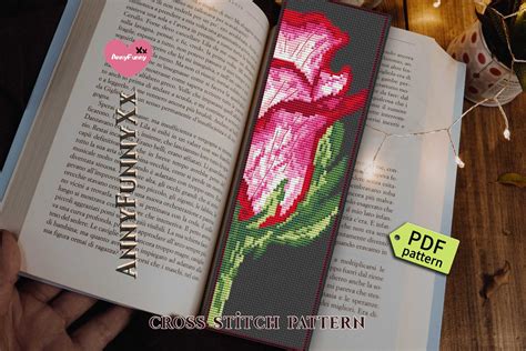 Rose Bookmark Cross Stitch Pattern PDF Graphic By AnnyFunnyXx