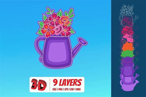 3D Layered Flowers SVG Bundle - So Fontsy