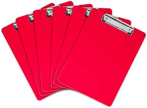 Amazon Plastic Clipboards Set Of 6 Multi Pack Clipboard Red