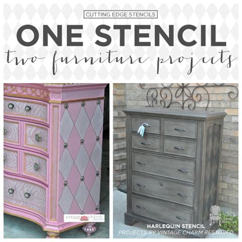 One Stencil Two Stenciled Furniture Ideas