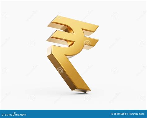 Rupee Currency Golden Icon Indian Rupee 3d Illustration Stock