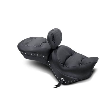 A Black Motorcycle Seat With Studding On The Bottom And Back End In