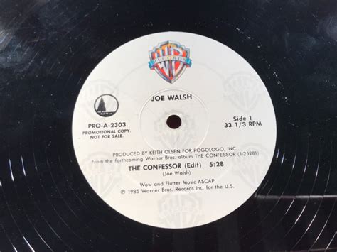 A Joe Walsh The Confessor White Label Promo Single