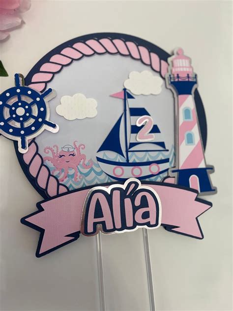 Nautical Cake Topper Sailor Cake Topper Girls Nautical Cake Topper Girl