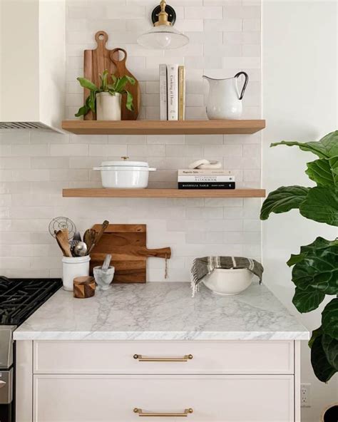 Stained Wood Floating Shelves Kitchen Soul Lane