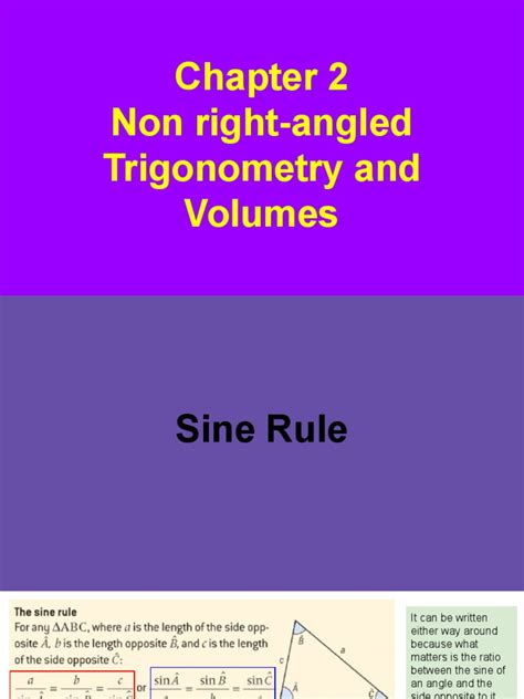 1 - Non Right-Angled Trigonometry | PDF | Trigonometric Functions | Elementary Mathematics