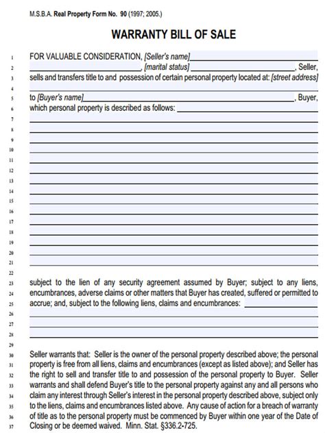 Free Real Estate Bill Of Sale Forms In Pdf