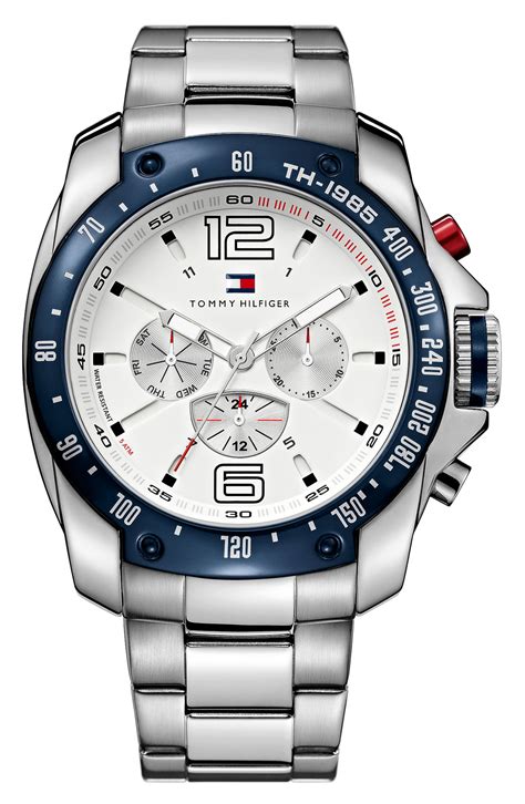 Tommy Hilfiger Chronograph Bracelet Watch in Silver for Men | Lyst