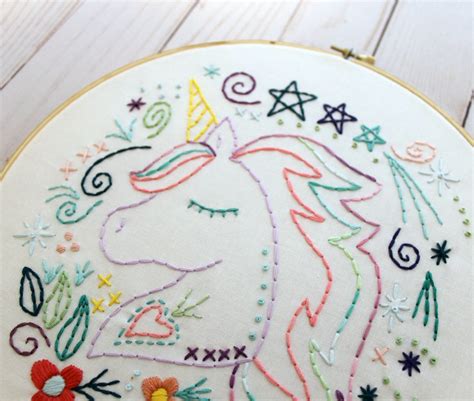 Unicorn Embroidery Pattern Hand Embroidery Pdf Pattern Etsy