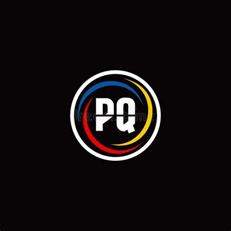 Pq Monogram Logo Isolated On Circle Shape With Slash Colors Rounded