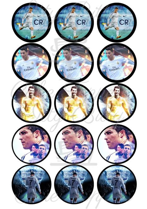 Cristiano Ronaldo Themed Cupcake Cookie Toppers Itty Bitty Cake Toppers