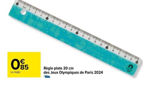 Promo Règle plate 20 cm des Jeux Olympiques de Paris 2024 chez Carrefour