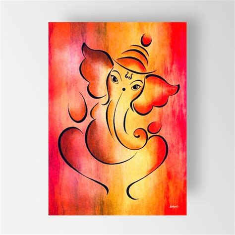 Lord Ganesh Canvas Prints Minimalist Abstract Pattern Ganesha Etsy