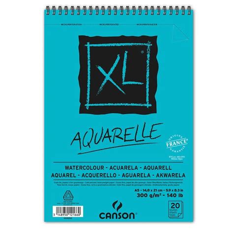 Bloco Papel Canson Bl Xl Aquarelle 300gr A5 20 Folhas 2843 Casa Da