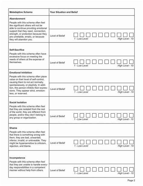 Schema Therapy Worksheets Bundle Editable Fillable Printable Pdfs