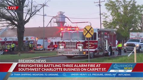 Crews Battle 3 Alarm Fire At Sw Charlotte Business Youtube