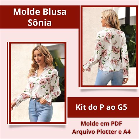 Molde Blusa Sônia Moldes Digitais Rosa de Fraga Hotmart