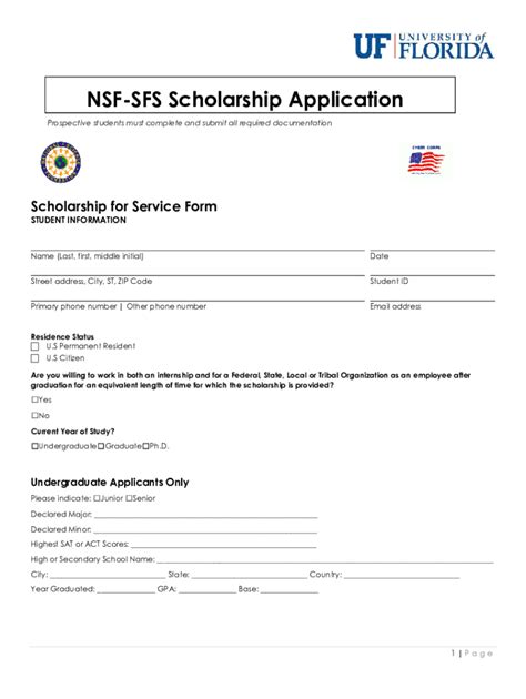 Fillable Online Nsf Sfs Application Form Fax Email Print Pdffiller