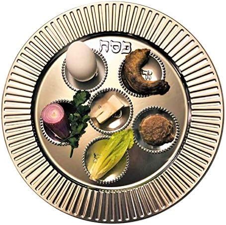 Amazon The Dreidel Company Passover Classic Silver Seder Plate