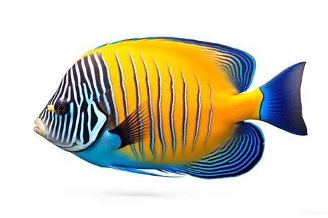 Premium Photo Amazing Emperor Angelfish Isolated On White Background