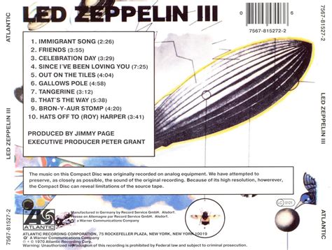 Musicotherapia Led Zeppelin Iii 1970