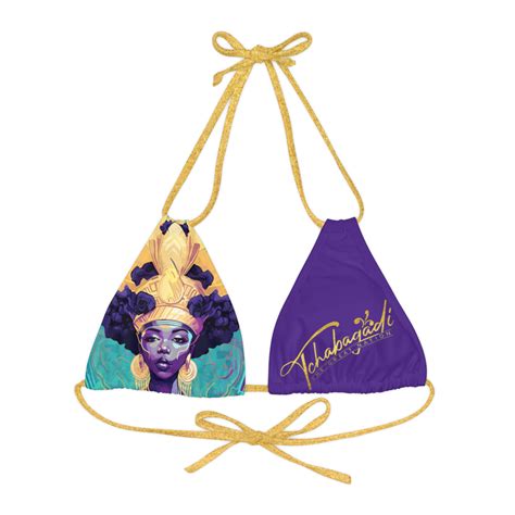 Tchabagadi Crown Bikini Top Purple Gold Turquoise Tchabagadi