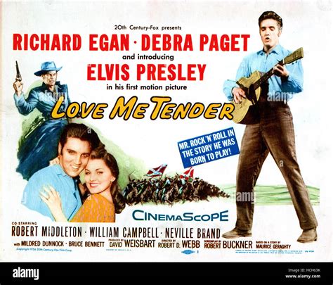 Love Me Tender Richard Egan Elvis Presley Debra Paget 1956 Stock