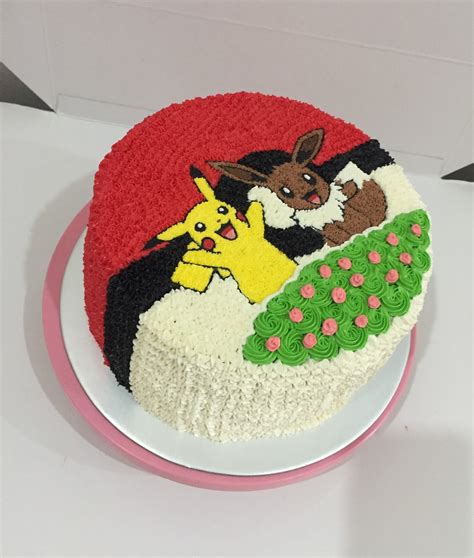 Cherish Bakes: A 3D Pokeball with Pikachu & Eevee Pokémons Cake