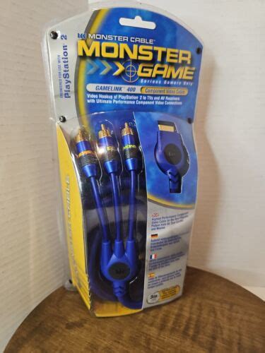 New Blue Official Oem Monster Gamelink 200 Av Cable For Playstation 2