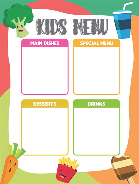 Kids Menu Template Free | Kids Matttroy