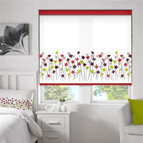 Borderflower Cherry Roller Blind Bolton Blinds