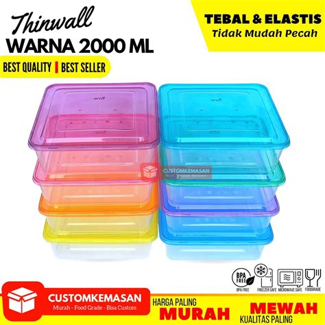 Jual Thinwall Ml Warna Lunch Box Plastik Wadah Plastik