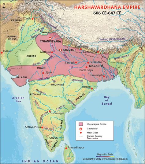 Harshavardhana Empire Map