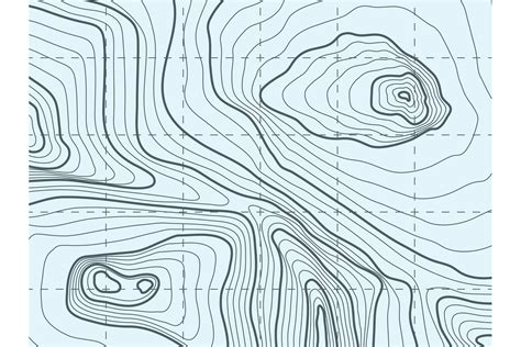 Topographic Contour Line Vector Map With Mountain