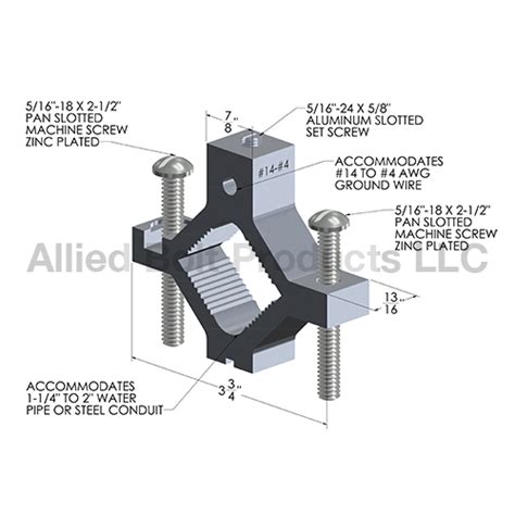 1 14 2 Aluminum Pipe Clamp Allied Bolt Products Llc