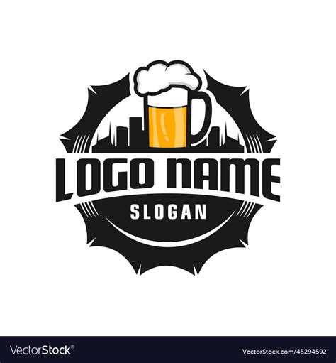 Beer vintage logo design Royalty Free Vector Image