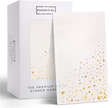 Amazon Stylish Gold Dinner Napkins White And Gold Napkins