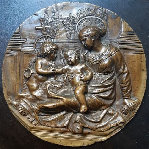 Proantic Relief En Bronze D Poque Xviie Vierge L Enfant Et Sai