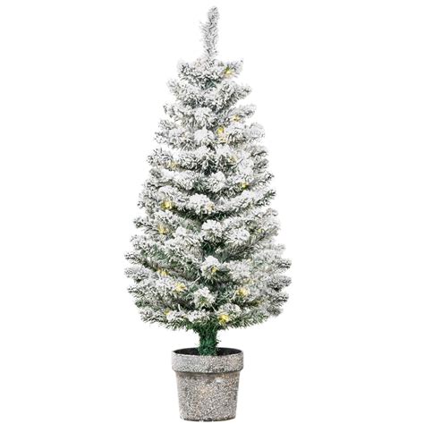 HOMCOM Albero Di Natale Artificiale Innevato Con 60 Luci LED Bianche E