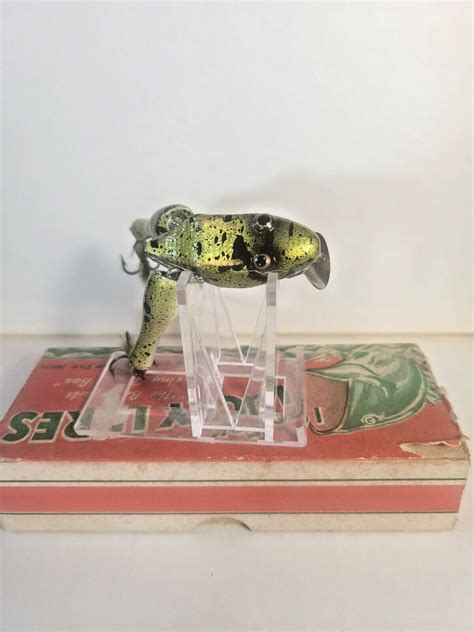 Vintage Paw Paw Wotta Frog Jr In Correct Box Wooden Vintage Lure