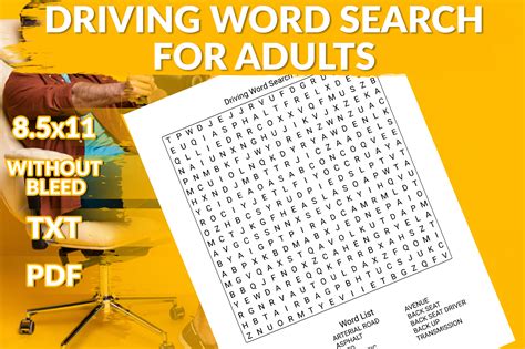 Driving Word Search Puzzles For Adults Gráfico Por Printile Press House · Creative Fabrica