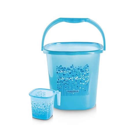 Nayasa Funk Sqr 2 Pcs Bathroom Set Bucket 25 L Mug 15 L Bathroom