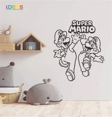 Vinil Decorativo Mario Bross Luigui Mario Super Mario Meses Sin Inter S