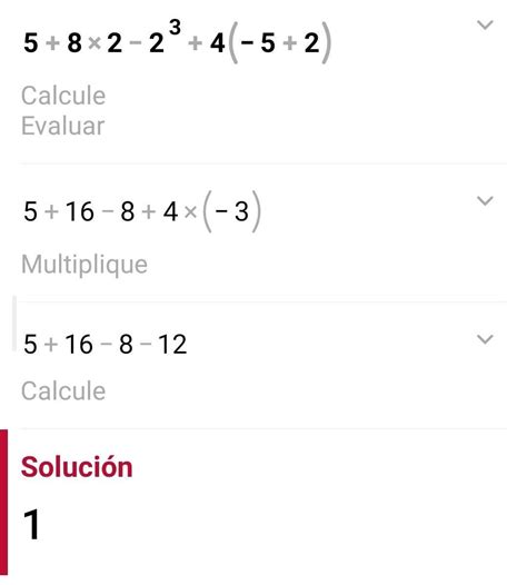 Cuál es el resultado correcto de la siguiente expresión expresión 5